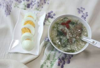 Spinach and Pork Liver Congee recipe