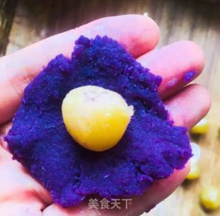 Lotus Seed and Purple Sweet Potato Pumpkin Cake recipe