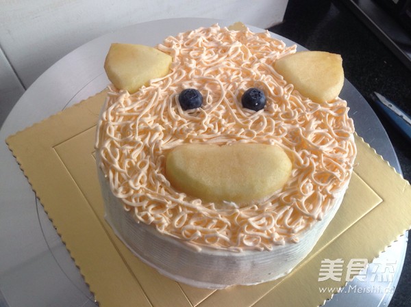 Cute Pig Head Birthday Cake recipe