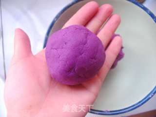 Super Soft, Glutinous and Sweet-purple Sweet Potato Sticky Rice Bean Paste Cake recipe