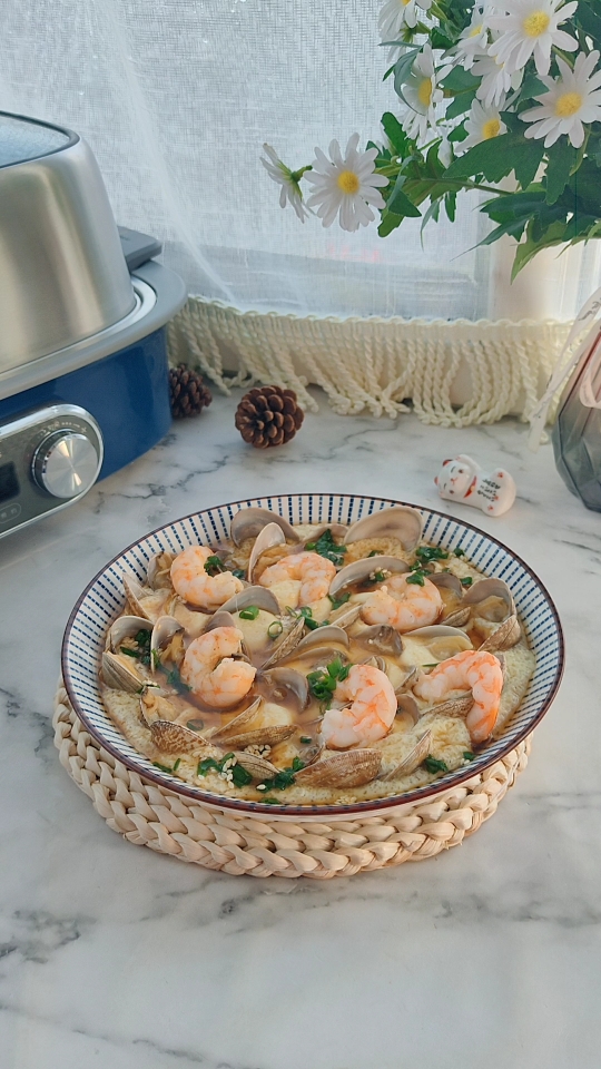 Steamed Eggs with Shrimps and Clams, Easy to Make and Full of Flavor recipe
