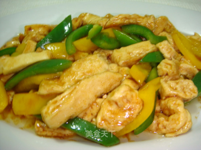 Stir-fried Soft Tofu with Colored Peppers recipe