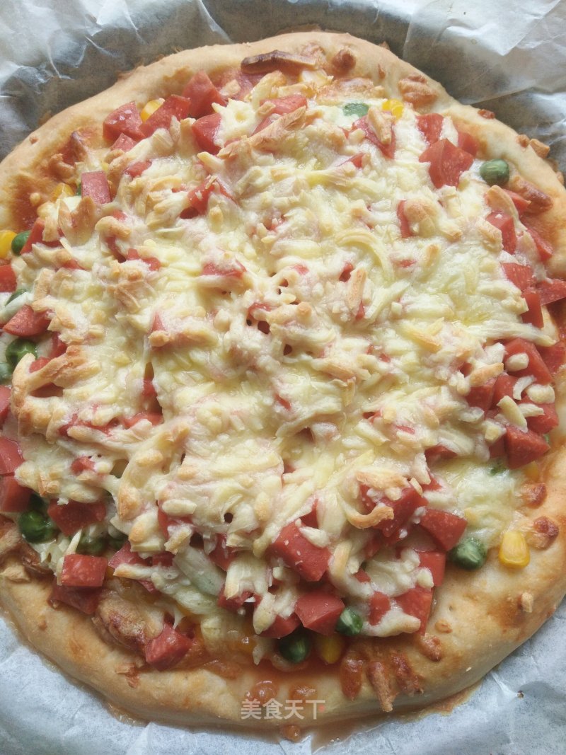 Ham and Vegetable Pizza recipe