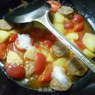 Cherry Tomatoes with Beef Tendon Balls and Potatoes recipe