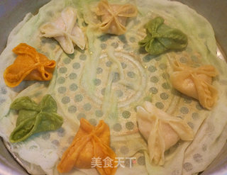 Colorful Butterfly Hot Noodle Steamed Dumplings recipe