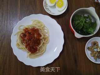 Pasta with Tianqi Walnut Meat Sauce recipe