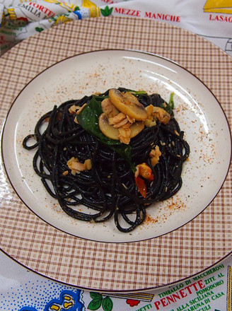 Spaghetti with Mushroom Tuna recipe