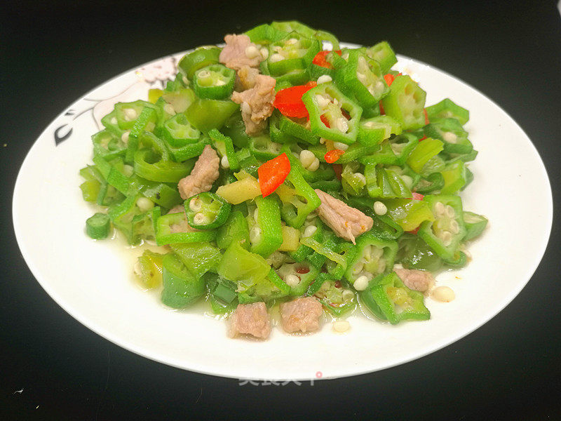 Fried Pork with Okra recipe