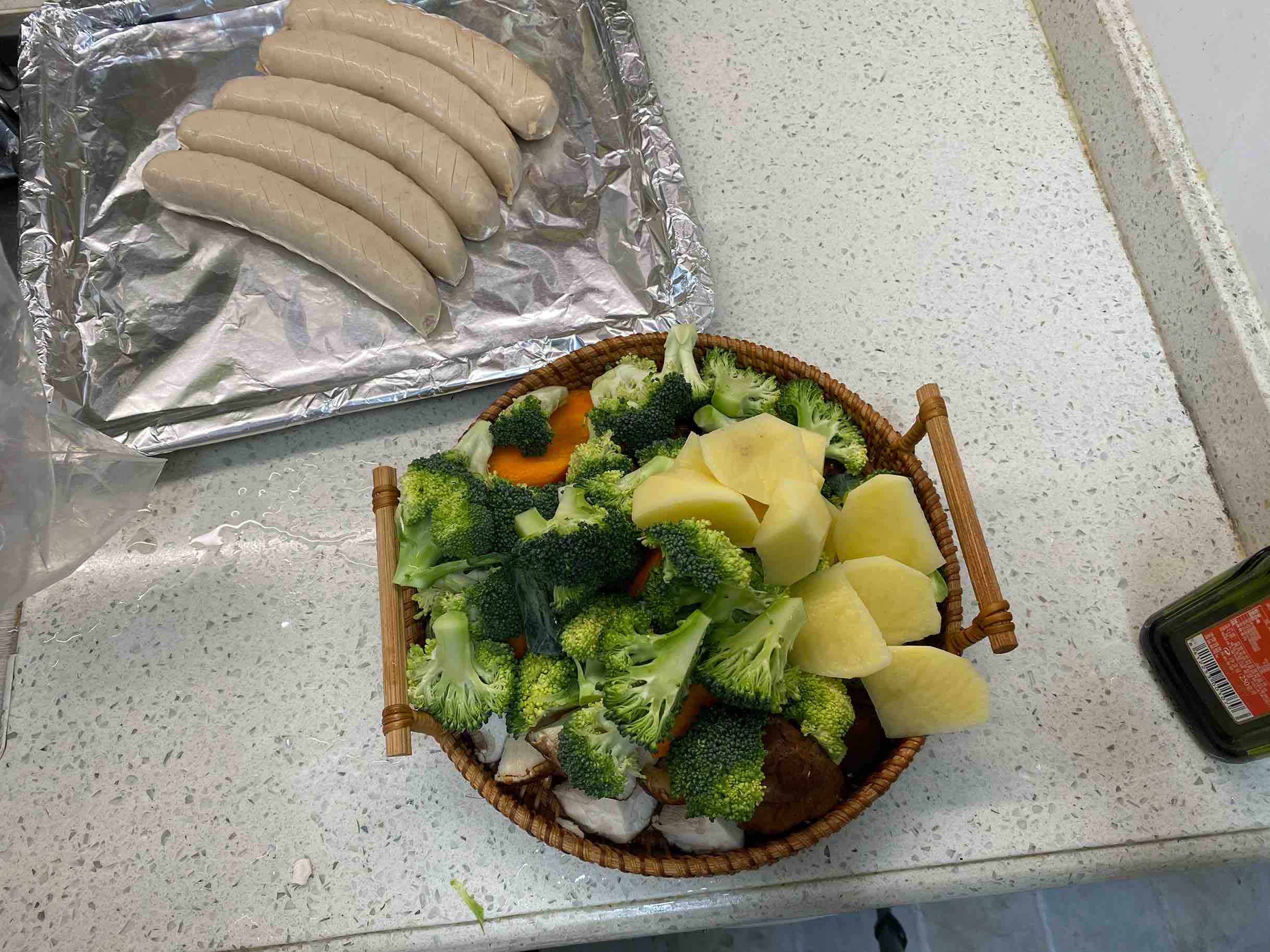 Grilled Sausage Salad with Seasonal Vegetables recipe