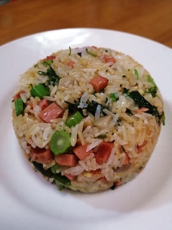 Roasted Sausage and Choy Heart Fried Rice recipe