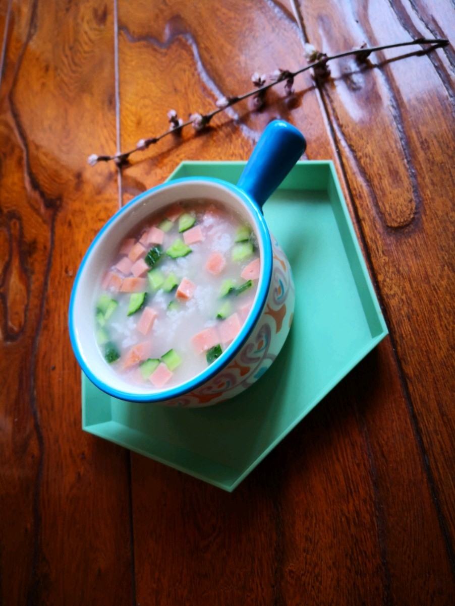 Beef Sausage and Cucumber Porridge recipe