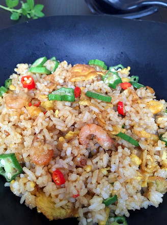 Gumbo Shrimp Miso Egg Fried Rice recipe