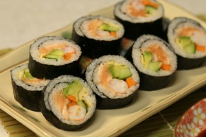 Salmon Avocado Sushi Roll (smoked Salmon Sushi Sandwich Rice Ball) recipe