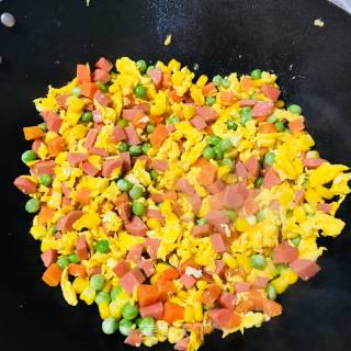 Mixed Vegetable Ham and Egg Fried Rice recipe