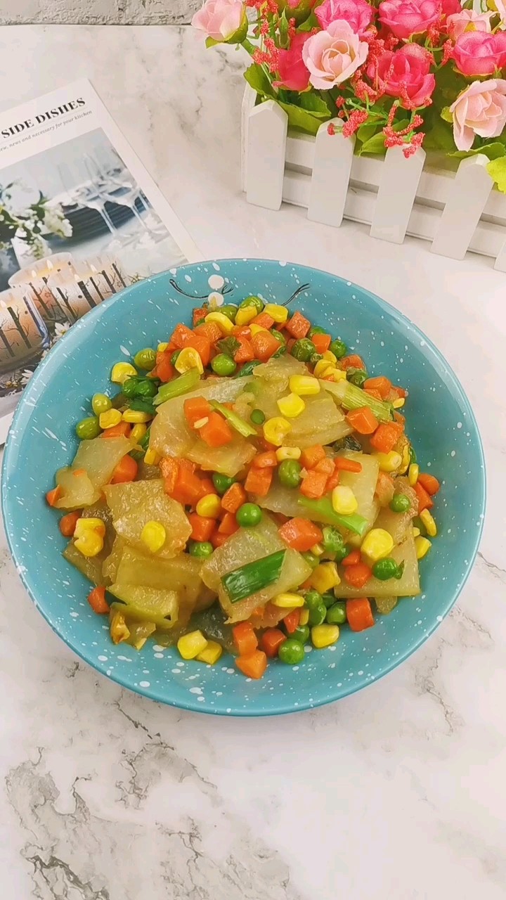 Stir-fried Vegetable Cubes with Winter Melon