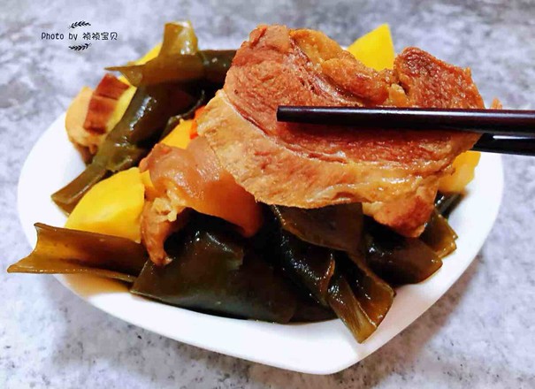 Pork Knuckle Stewed with Seasonal Vegetables recipe
