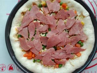 Pea Corn Ham Pizza recipe