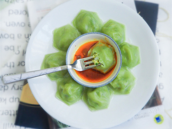 Polygonal Emerald Three Fresh Dumplings recipe