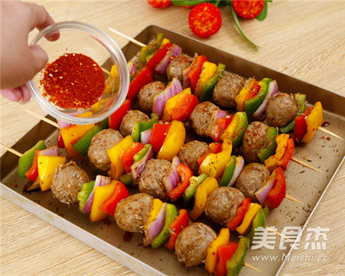 How to Make Colorful Beef Balls with Ingredients recipe