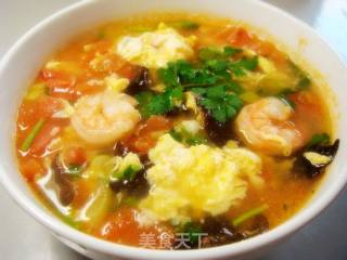 Tomato Shrimp and Egg Soup recipe