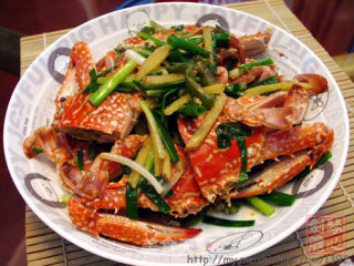 [cantonese Cuisine] Baked Crab with Ginger and Spring Onion recipe