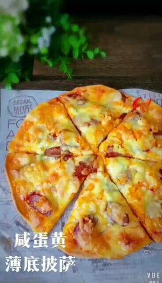 Beef Sausage and Salted Egg Yolk Pizza