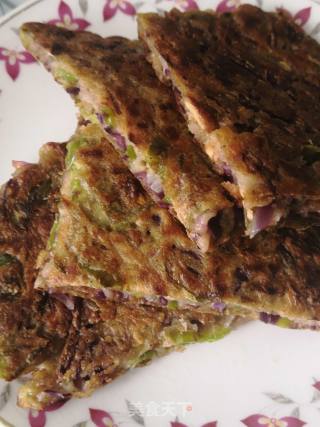 Any Vegetable Pancake ~ Purple Cabbage, Onion and Chili Shreds recipe