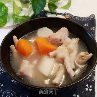 Yam Carrot Chicken Feet Soup recipe