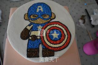 #aca烤明星大赛#captain America Cake recipe