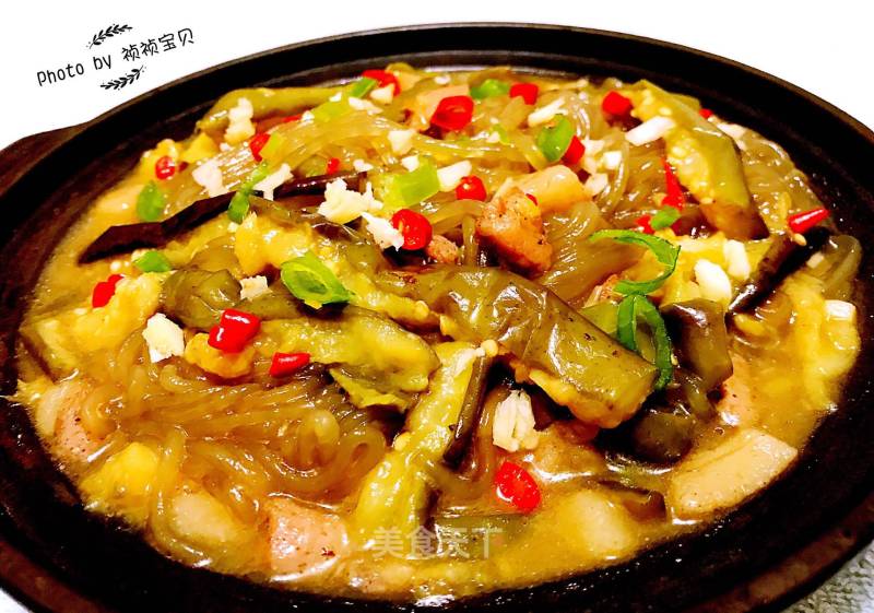 Eggplant Claypot with Minced Meat and Vermicelli recipe