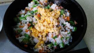 Fried Rice with Okra and Egg---mixed Ingredients are Also Delicious recipe