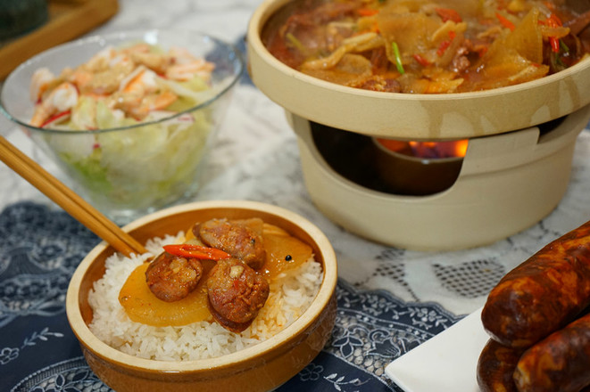 Sausage and Radish in Clay Pot recipe