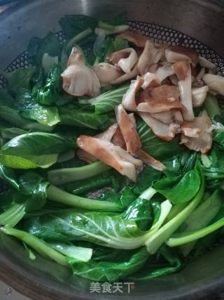 Pork Belly Mushroom and Green Vegetables recipe