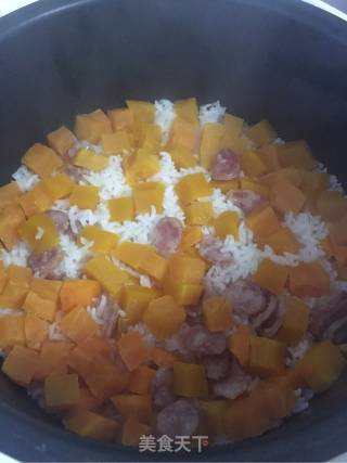 Pumpkin, Sweet Potato and Sausage Braised Rice recipe