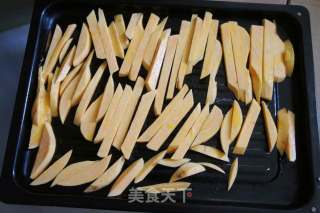 Grilled French Fries with Burnt Outside and Sticky Inside recipe