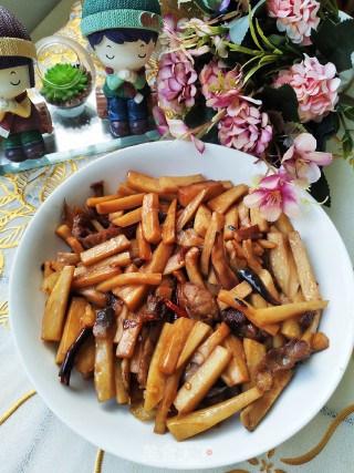 Fried Pork with Pleurotus Eryngii recipe