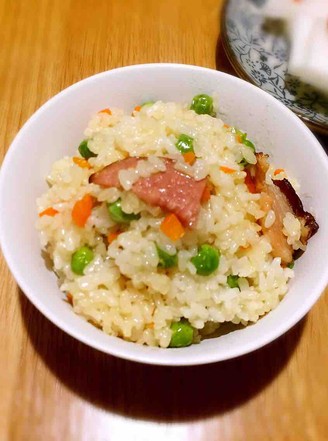 Bacon Snow Peas and Sticky Rice recipe