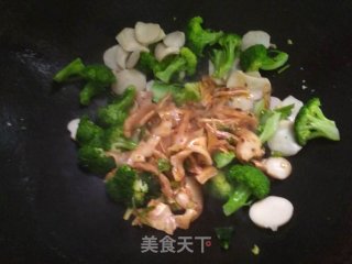 Stir-fried Pork Head with Broccoli and Pleurotus recipe