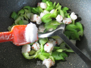 Stir-fried Celery with Shrimp Balls recipe