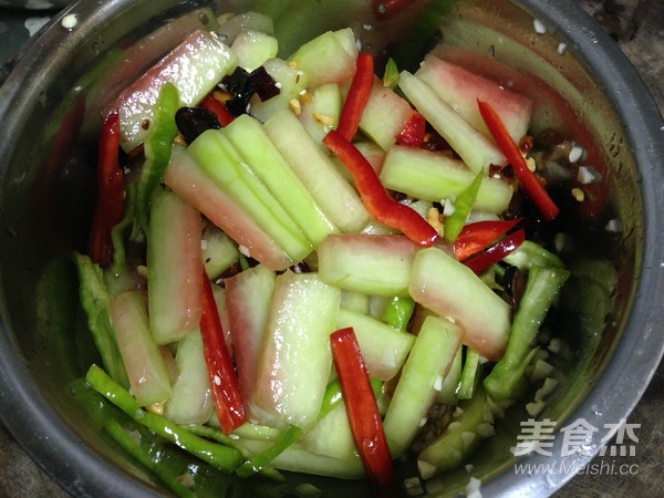 Watermelon Rind with Shiitake Mushroom Oil recipe