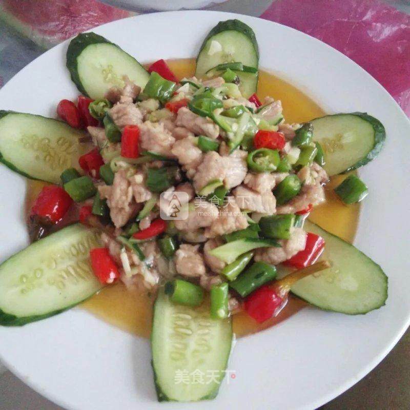 #trust of Beauty# Diced Pork with Double Pepper and Sesame Oil recipe