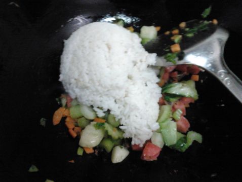 Fried Rice with Celery Ham recipe