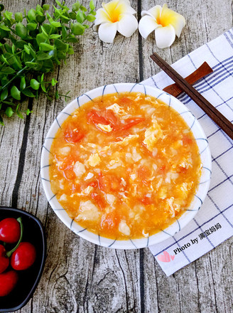 Tomato and Egg Pimple Soup recipe