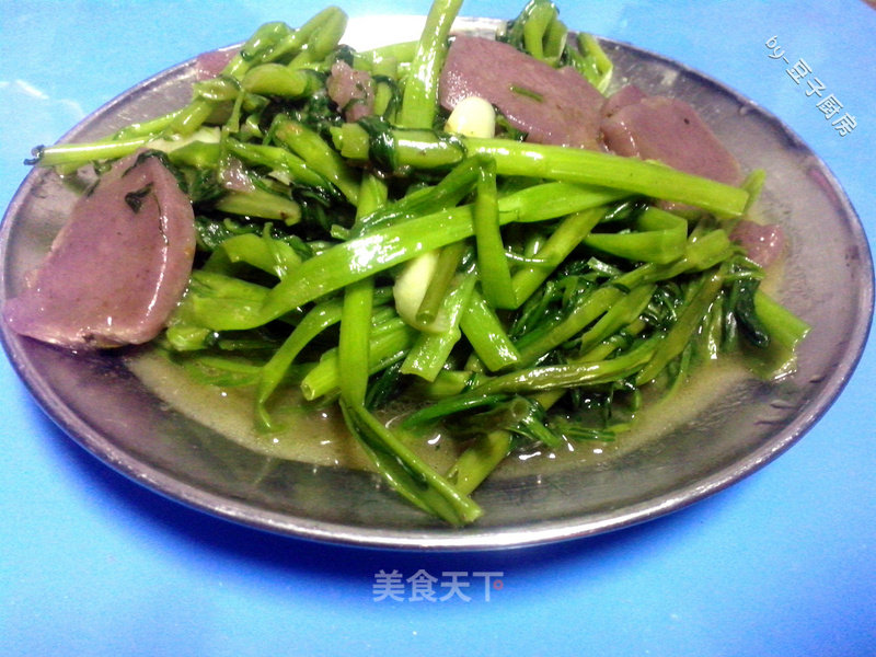 Spring Delicacy~~~~purple Sweet Potato Rice Cake Stir-fried Water Spinach recipe