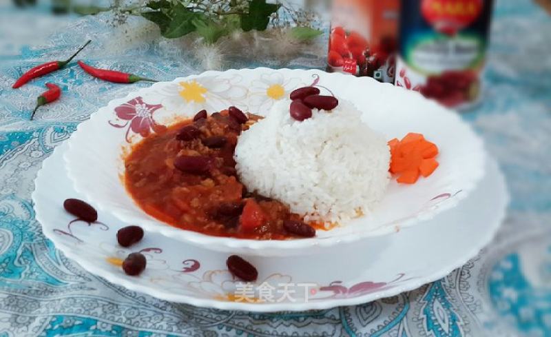 Beef Rice with Mexican Chili Sauce recipe