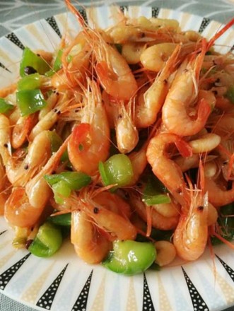 Fried Small River Prawns with Chili recipe