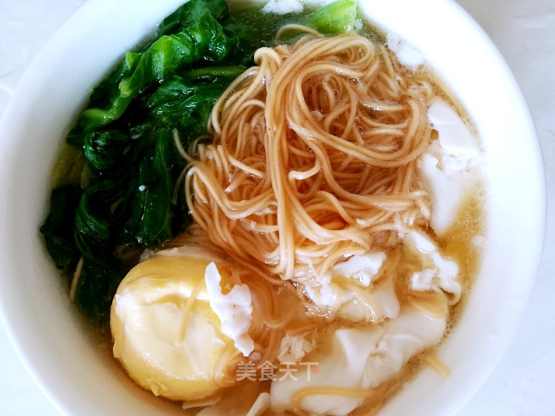 Noodles with Green Vegetables and Eggs recipe