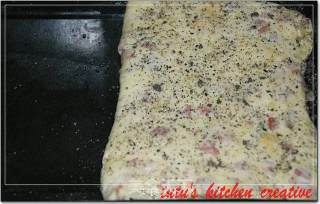 Potato Bacon Sesame Cake recipe