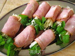 Mint Potato Shreds and Bacon Rolls recipe