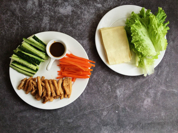 Tofu Skin Lettuce Chicken Wraps recipe